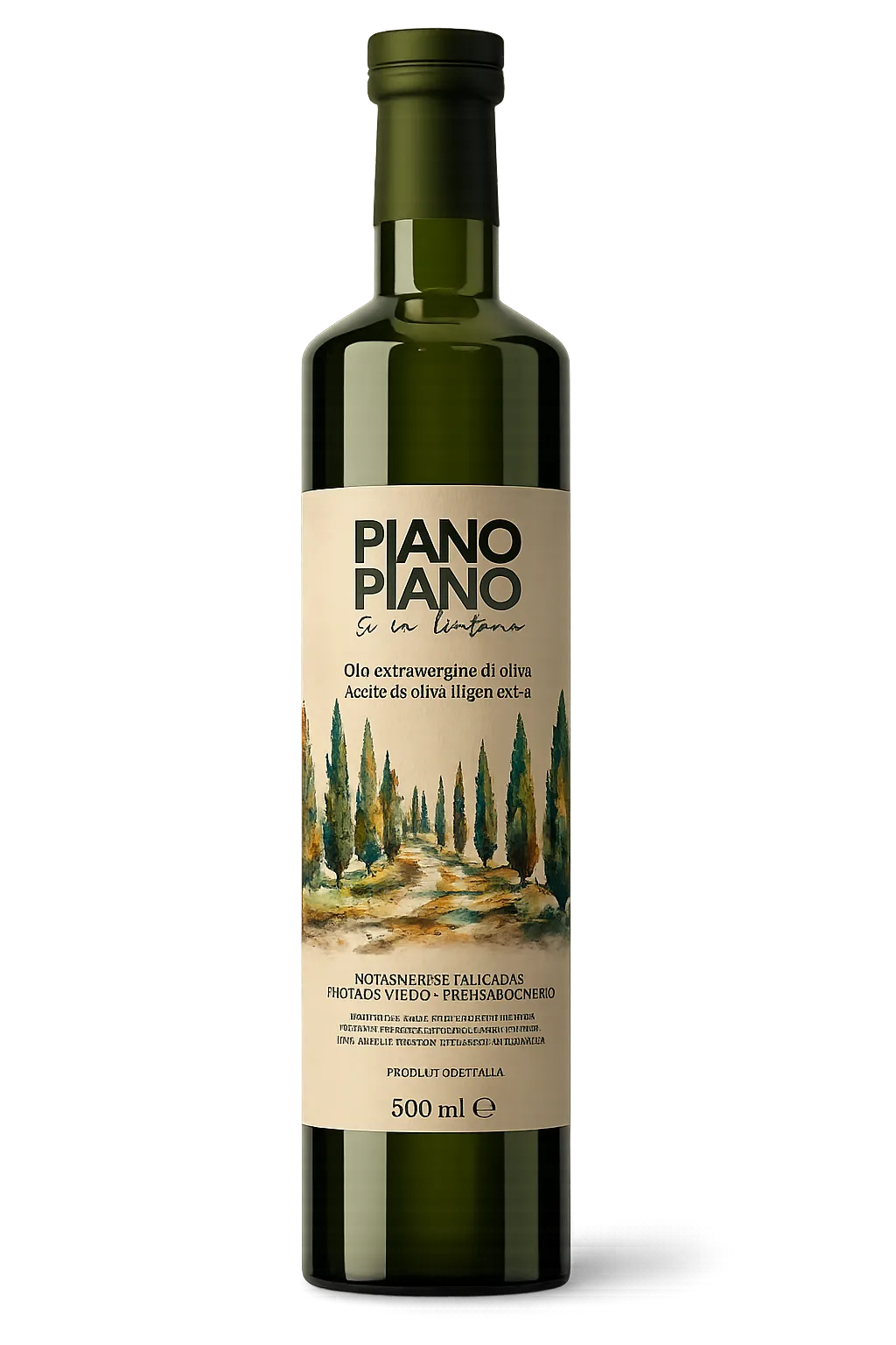 Botella Piano Piano de aceite de oliva extra virgen, 500 ml